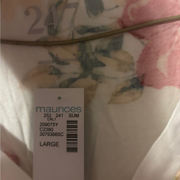 NWT 24/7 by Maurices Pink and White Fitted Sleeveless Tank Top - Picture 4 of 5